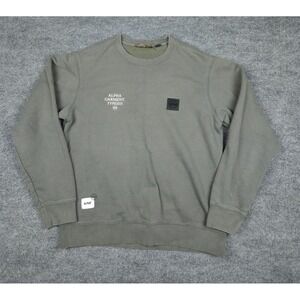 Alpha Industries Sweatshirt Mens Large Gray Green Type 01 Graphic Distressed